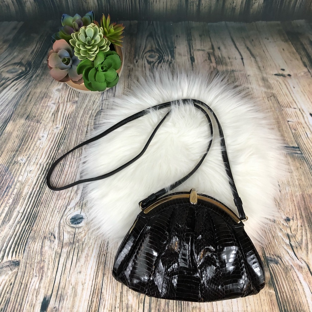 Vintage Marlene’s Gaines Black Leather Clutch